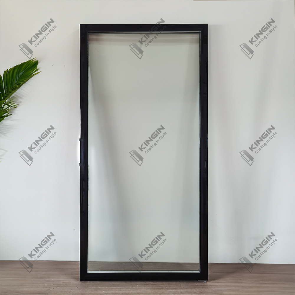 Sleek Black PVC Frame Glass Door for Refrigerators